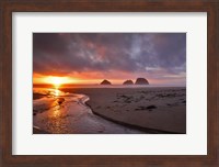 Sunset On Three Arch Rocks, Oregon Fine Art Print