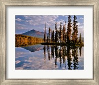 Diamond Peak Reflecting In Summit Lake, Oregon Fine Art Print