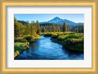 Mt Bachelor And The Deschutes River, Oregon Fine Art Print