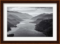 Aerial Landscape Of The Columbia Gorge, Oregon (BW) Fine Art Print