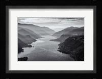 Aerial Landscape Of The Columbia Gorge, Oregon (BW) Fine Art Print