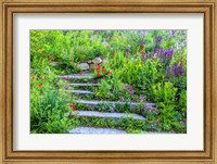 Summer Flowers On Stairs In Pennsylvania Fine Art Print