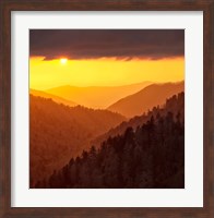 Sunset Light Fills Valley Of The Great Smoky Mountains Fine Art Print