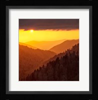 Sunset Light Fills Valley Of The Great Smoky Mountains Fine Art Print