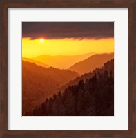 Sunset Light Fills Valley Of The Great Smoky Mountains Fine Art Print