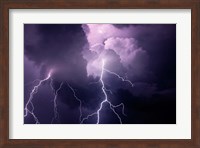 Composite Of Cloud-To-Cloud Lightning Bolts Fine Art Print
