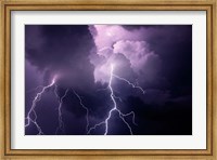 Composite Of Cloud-To-Cloud Lightning Bolts Fine Art Print