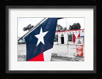 Flag At An Antique Gas Station, Texas Fine Art Print