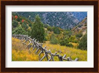 Fence And Meadow Landscape, Utah Fine Art Print