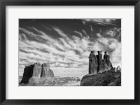 Three Gossips, Arches National Park, Utah (BW) Framed Print
