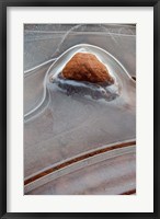 Rock Embedded With Frozen Ice, Utah Fine Art Print