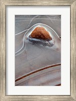 Rock Embedded With Frozen Ice, Utah Fine Art Print