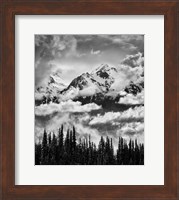 Mount Carrie And Carrie Glacier, Washington (BW) Fine Art Print