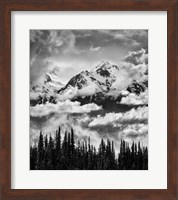 Mount Carrie And Carrie Glacier, Washington (BW) Fine Art Print