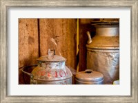Old Milk Containers From A Dairy Farm Fine Art Print