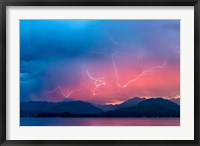 Lightning Over Hood Canal And The Olympic Mountains Fine Art Print