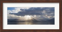 Panoramic Composite Of God Rays Over The Hood Canal Fine Art Print