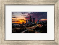 Sunset View Of Downtown Seattle Fine Art Print