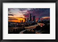 Sunset View Of Downtown Seattle Fine Art Print