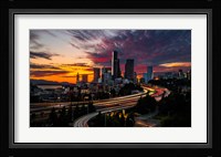 Sunset View Of Downtown Seattle Fine Art Print