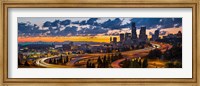 Sunset Panorama Of Downtown Seattle Fine Art Print