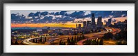 Sunset Panorama Of Downtown Seattle Fine Art Print