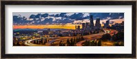 Sunset Panorama Of Downtown Seattle Fine Art Print