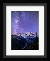 White River Valley Looking Toward Mt Rainier On A Starlit Night Fine Art Print