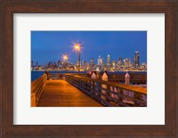 Seacrest Park Fishing Pier, With Skyline View Of West Seattle Fine Art Print