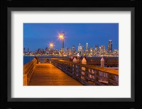 Seacrest Park Fishing Pier, With Skyline View Of West Seattle Fine Art Print