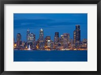 Seattle Skyline View Over Elliott Bay Framed Print