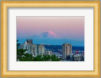 Mount Rainier Behind The Seattle Skyline Fine Art Print