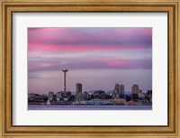 Pink Sunset With The Seattle Space Needle Fine Art Print