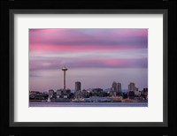 Pink Sunset With The Seattle Space Needle Fine Art Print