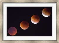 Composite Of The Phases Of A Total Lunar Eclipse Fine Art Print