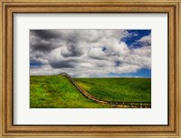 Long Fence Running Through A Wheat Field Fine Art Print