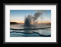 Eruption Of Fountain Geyser After Sunset, Wyoming Fine Art Print
