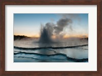 Eruption Of Fountain Geyser After Sunset, Wyoming Fine Art Print