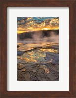 Sunrise With Clouds And Reflections At Mammoth Hot Springs Fine Art Print