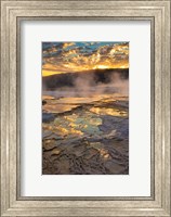 Sunrise With Clouds And Reflections At Mammoth Hot Springs Fine Art Print