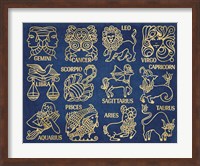 Whats Your Sign Blue Gold Fine Art Print