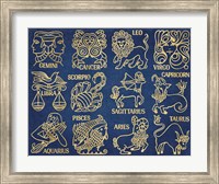 Whats Your Sign Blue Gold Fine Art Print
