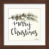 Merry Christmas Pinecone Swag Fine Art Print