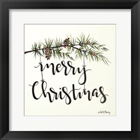 Merry Christmas Pinecone Swag Fine Art Print