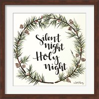 Silent Night Pinecone Wreath Fine Art Print
