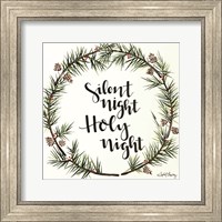 Silent Night Pinecone Wreath Fine Art Print