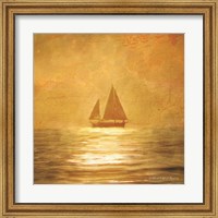 Solo Gold Sunset Sailboat Fine Art Print