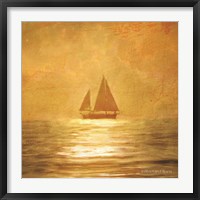 Solo Gold Sunset Sailboat Fine Art Print