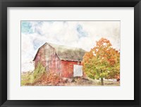 Autumn Maple by the Barn Fine Art Print