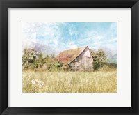 Spring Green Meadow by the Old Barn Fine Art Print